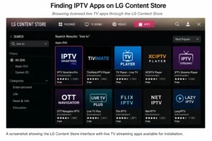 IPTV on LG Smart TV app search in the LG Content Store