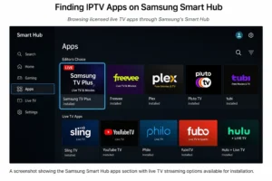 IPTV on Samsung Smart TV app search in the Smart Hub