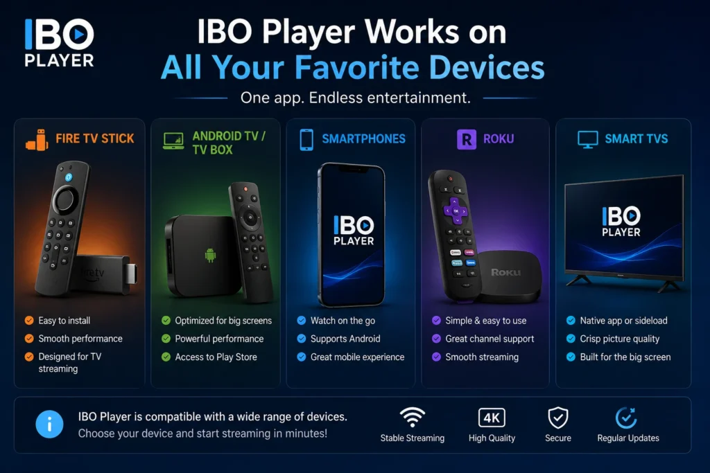 IBO Player compatible streaming devices Firestick Android TV