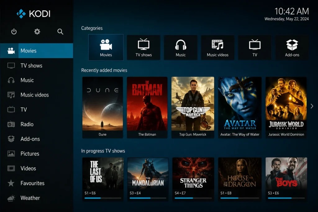 Kodi beginner guide home screen interface