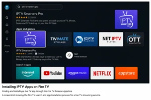 Best IPTV apps search results in the Fire TV Amazon Appstore