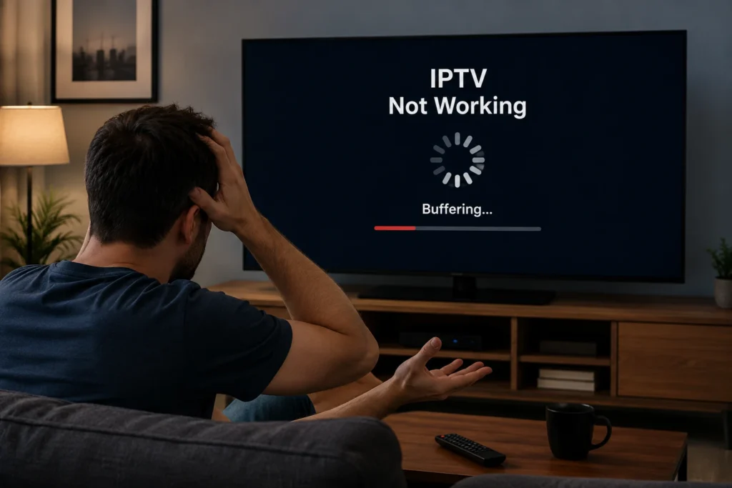 IPTV not working showing buffering error on smart TV screen